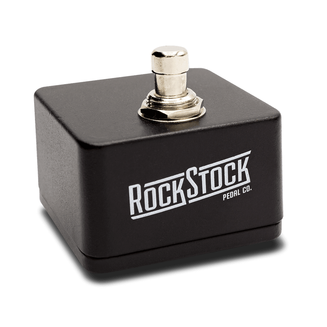 The Tap Tempo Pedal by Rock Stock, a compact footswitch that allows guitarists to control tempo on-the-fly. With its simple design, this pedal provides an intuitive means of syncing delay times, modulation rates, or any other time-based effects to live performances.