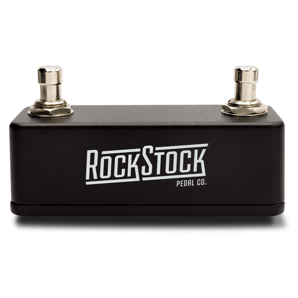 The Dual Switch pedal by Rock Stock, a versatile double footswitch that significantly expands the capabilities unlock additional functionality of the HX Stomp and many other guitar multi effect units.
