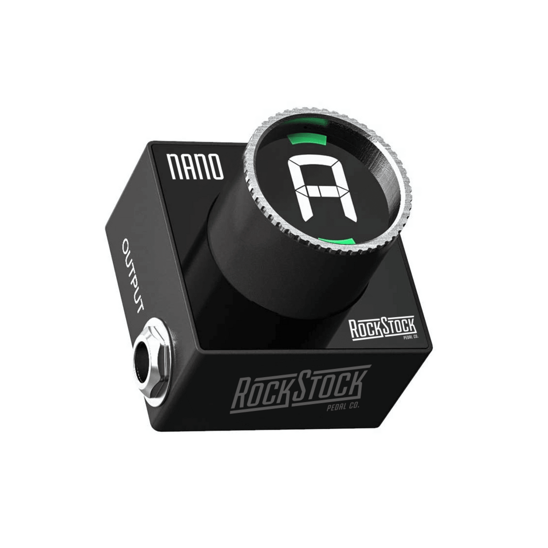The Nano Tuner by Rock Stock, renowned as the smallest guitar tuner ever. Despite its compact size, it offers a bright, easy-to-read display, making it an indispensable tool for musicians seeking precise tuning even on a dimly lit stage or studio.