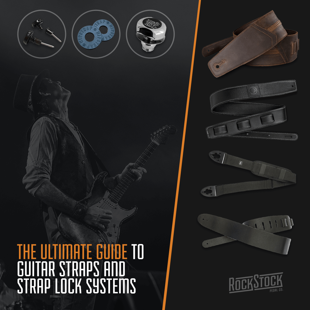 Guitar strap lock, secure guitar strap locks