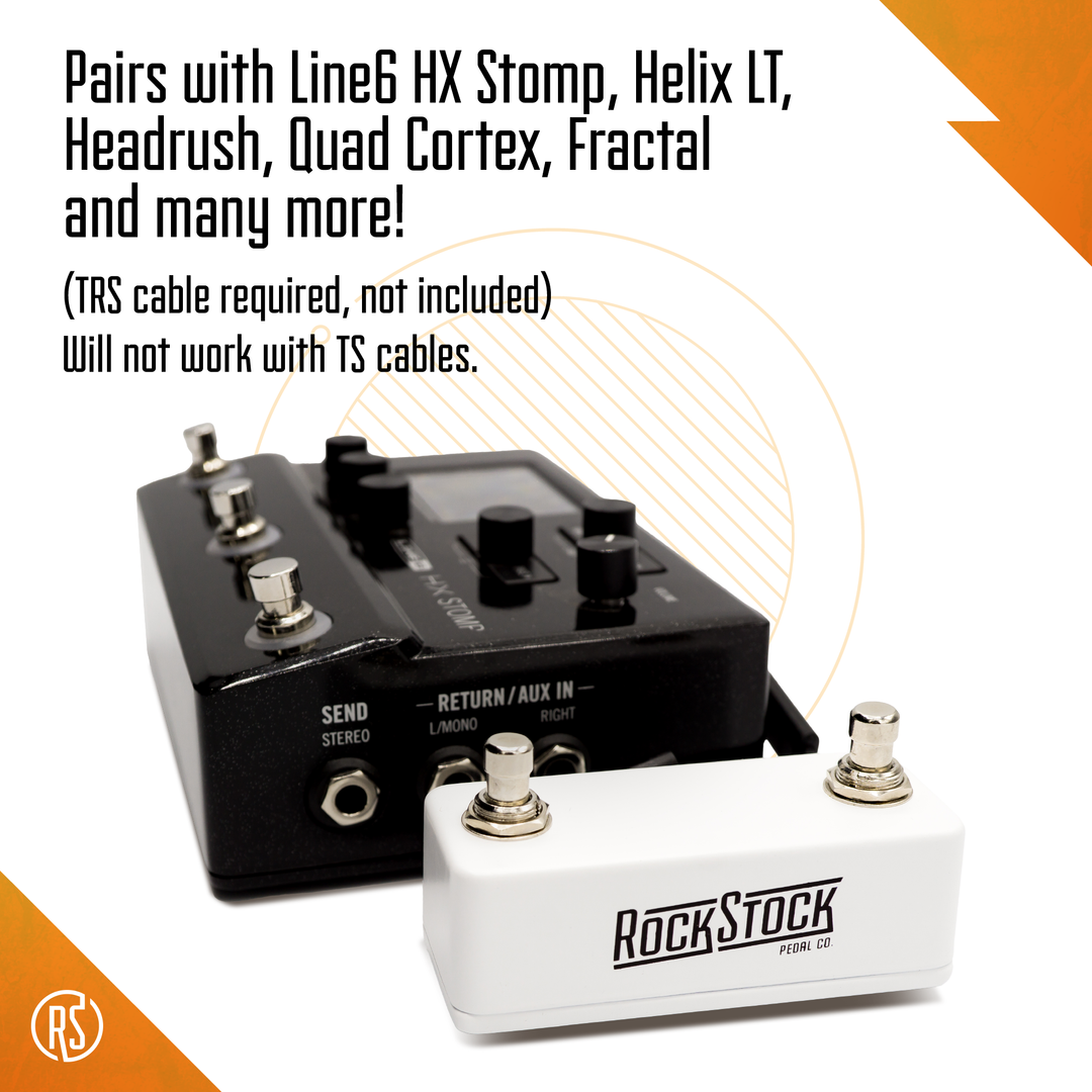hx stomp switch pedal Rock Stock Dual Foot Switch Pedal - Versatile TRS Auxiliary Guitar Pedal - Expand Your Multi Effects Processor