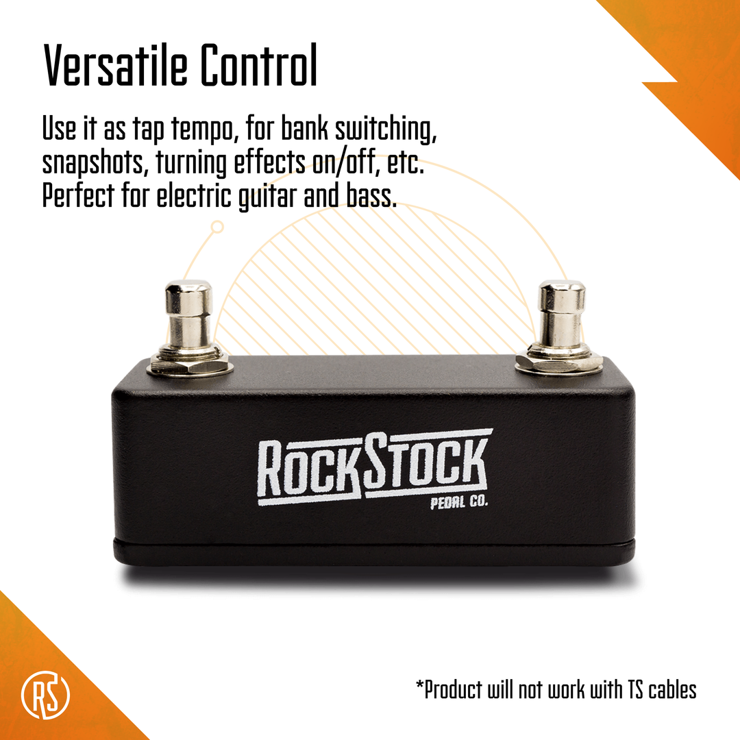 guitar pedal on off switch Rock Stock Dual Foot Switch Pedal - Versatile TRS Auxiliary Guitar Pedal - Expand Your Multi Effects Processor