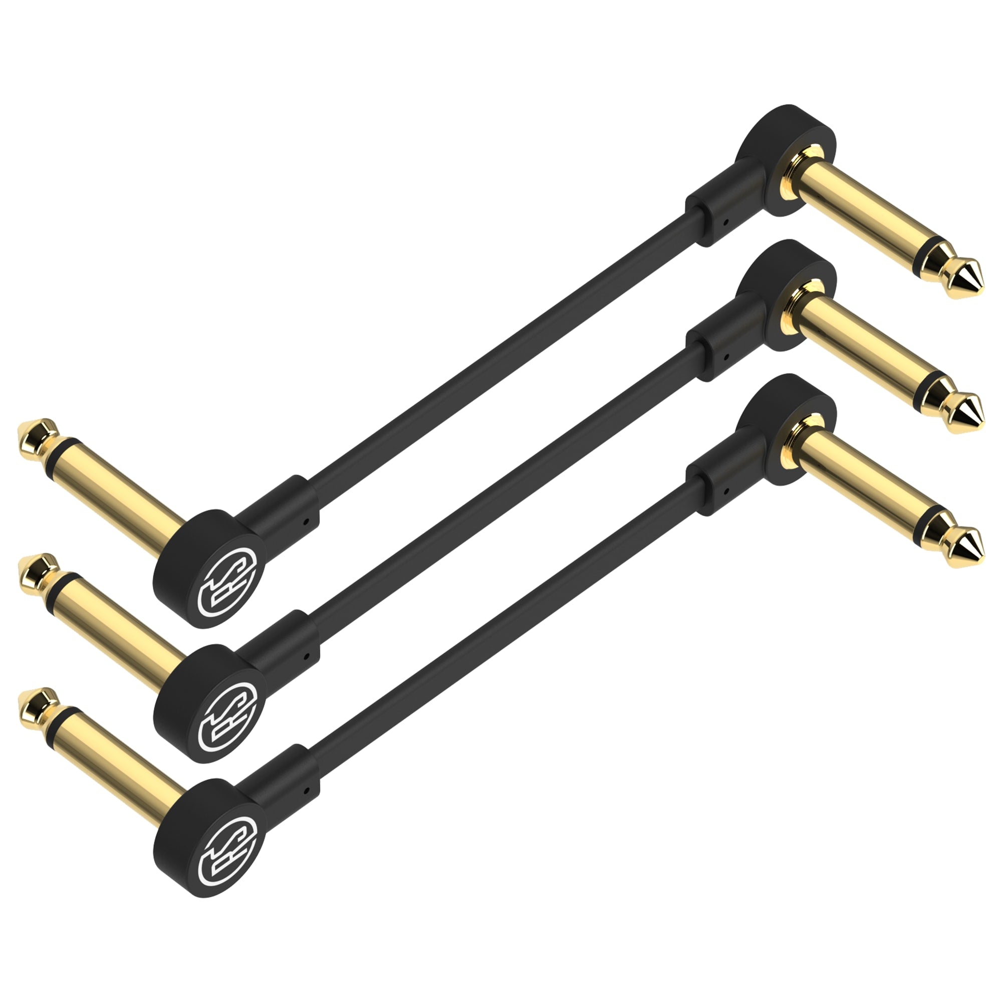 Flat Patch Guitar Effects Pedal Cables with Gold Plated Connectors (3