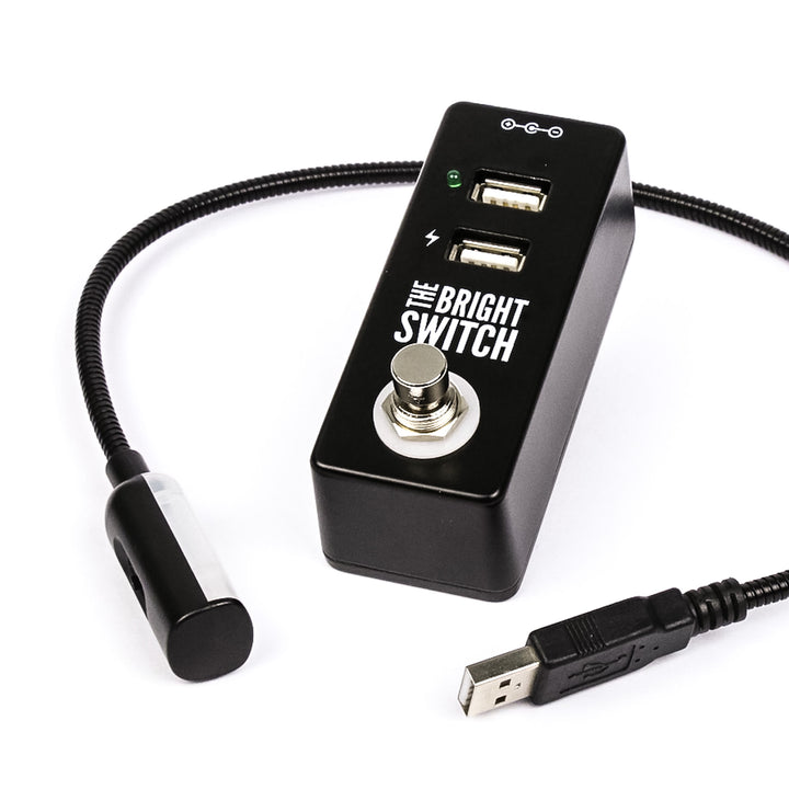 LED Lamp by Rock Stock, specifically designed for use with the Bright Switch pedal. This high-intensity lamp provides effective illumination on dimly lit stages, enhancing visibility of pedalboards and allowing musicians to easily manage their sound settings during performances